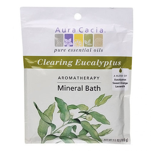 Aura Cacia Aromatherapy Mineral Bath, Clearing Eucalyptus - 2.5 Oz